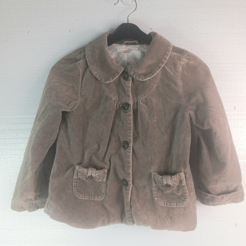 Janie and Jack 4T Fawn Velvet Bows Jacket Kids